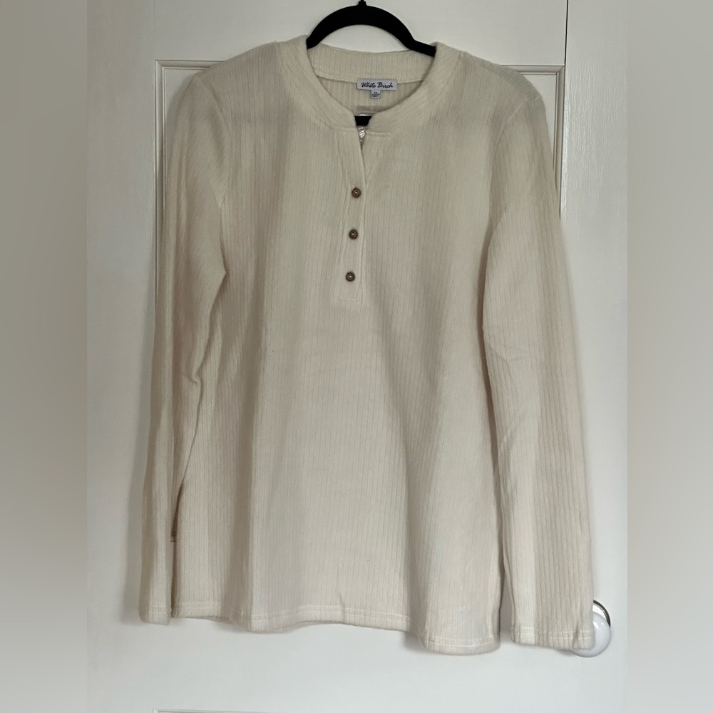NWT White Birch super soft cream henley top - size XL